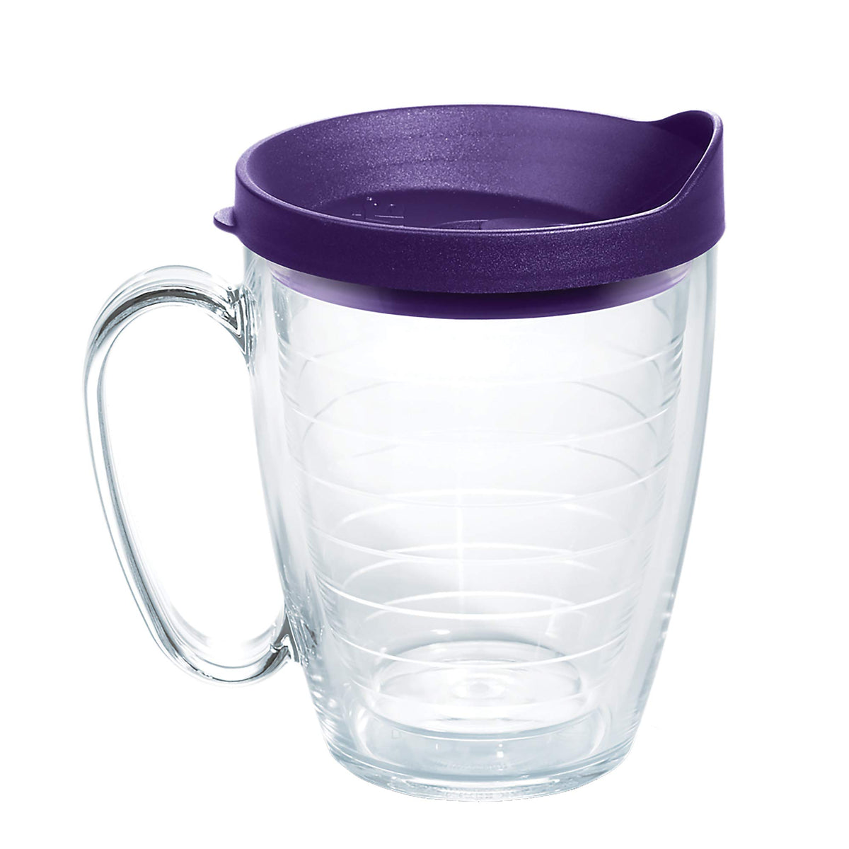 Tervis Clear & Colorful Lidded Made in USA Double Walled Insulated Tumbler Travel Cup Keeps Drinks Cold & Hot, 16oz Mug, Black Lid