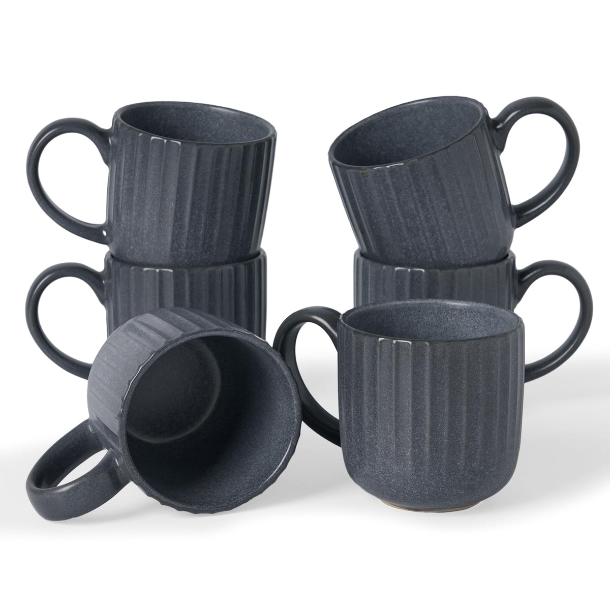 famiware Coffee Mug Set of 4, Star 12 oz Ceramic Mugs Cups Set with Handle