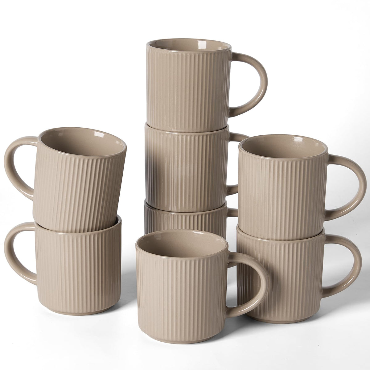 famiware Coffee Mug Set of 4, Star 12 oz Ceramic Mugs Cups Set with Handle