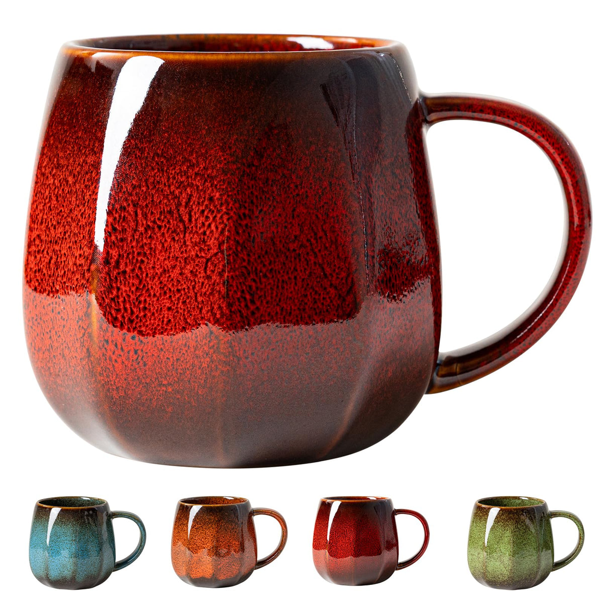 Forest Tide Ceramic Mug, 18oz Reactive Glaze Coffee Mug, Self Care Gift