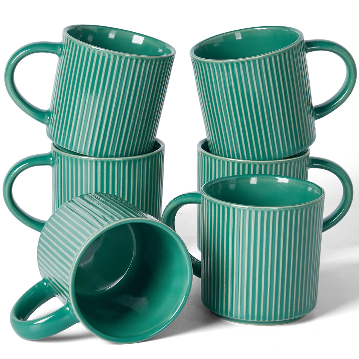 famiware Coffee Mug Set of 4, Star 12 oz Ceramic Mugs Cups Set with Handle