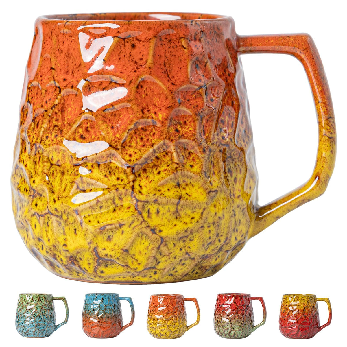 Forest Tide Ceramic Mug, 18oz Reactive Glaze Coffee Mug, Self Care Gift