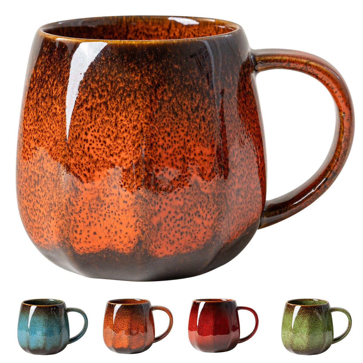 Forest Tide Ceramic Mug, 18oz Reactive Glaze Coffee Mug, Self Care Gift