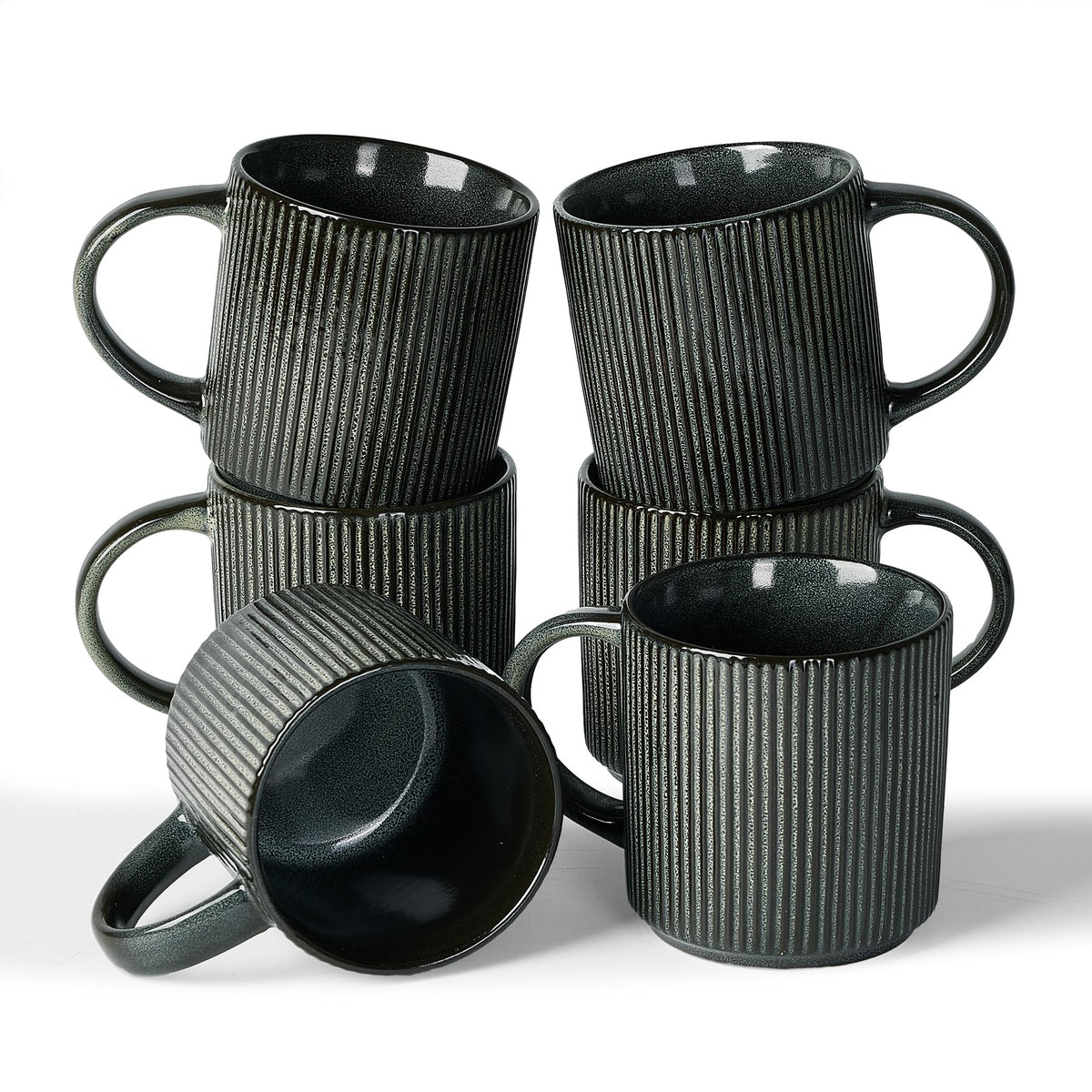 famiware Coffee Mug Set of 4, Star 12 oz Ceramic Mugs Cups Set with Handle