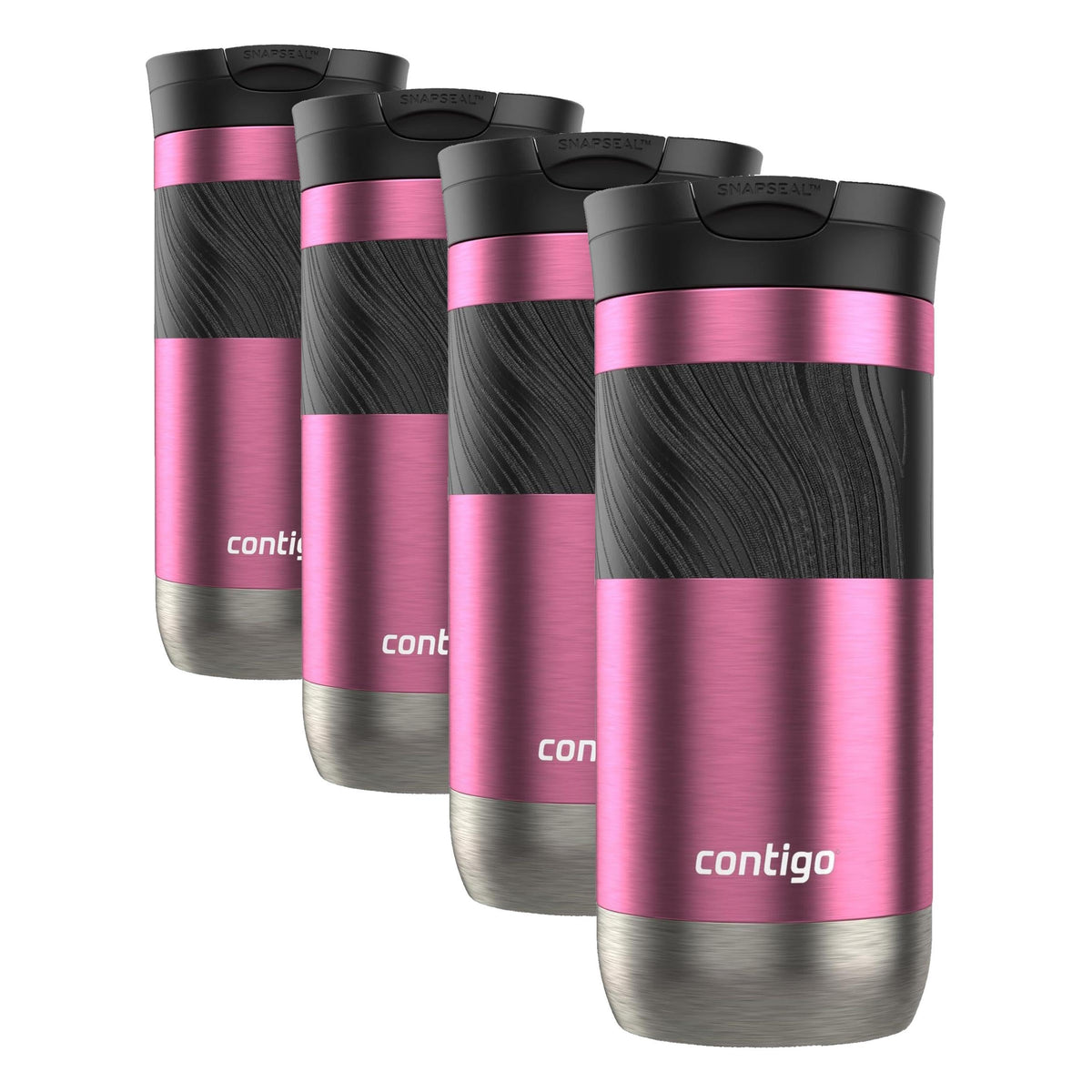 Contigo Byron Vacuum-Insulated Stainless Steel Travel Mug with Leak-Proof Lid Reusable Coffee Mug or Water Bottle BPA-Free 16oz Licorice Keeps Beverages Hot for 6 Hours or Cold for 12 Hours