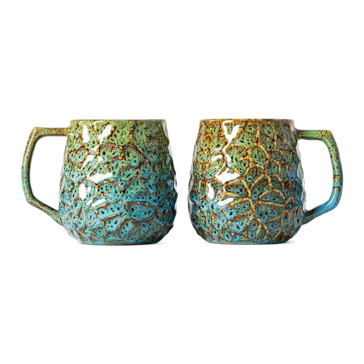 Forest Tide Ceramic Mug, 18oz Reactive Glaze Coffee Mug, Self Care Gift