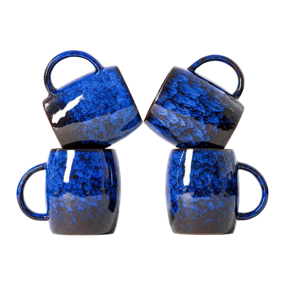 Deep Cobalt Ceramic Mug, 14oz Reactive Glaze Coffee Mug, Office Gift