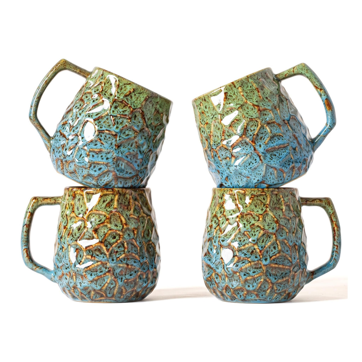 Forest Tide Ceramic Mug, 18oz Reactive Glaze Coffee Mug, Self Care Gift