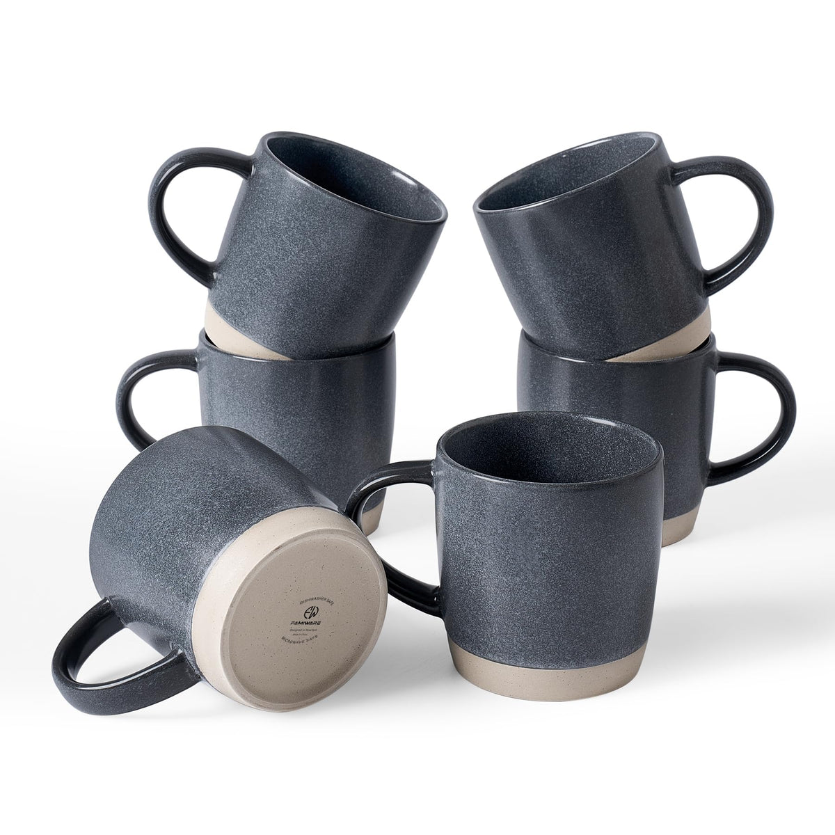 famiware Coffee Mugs Set of 6, 13 oz Mug Set, Ceramic Cup Set with Handle
