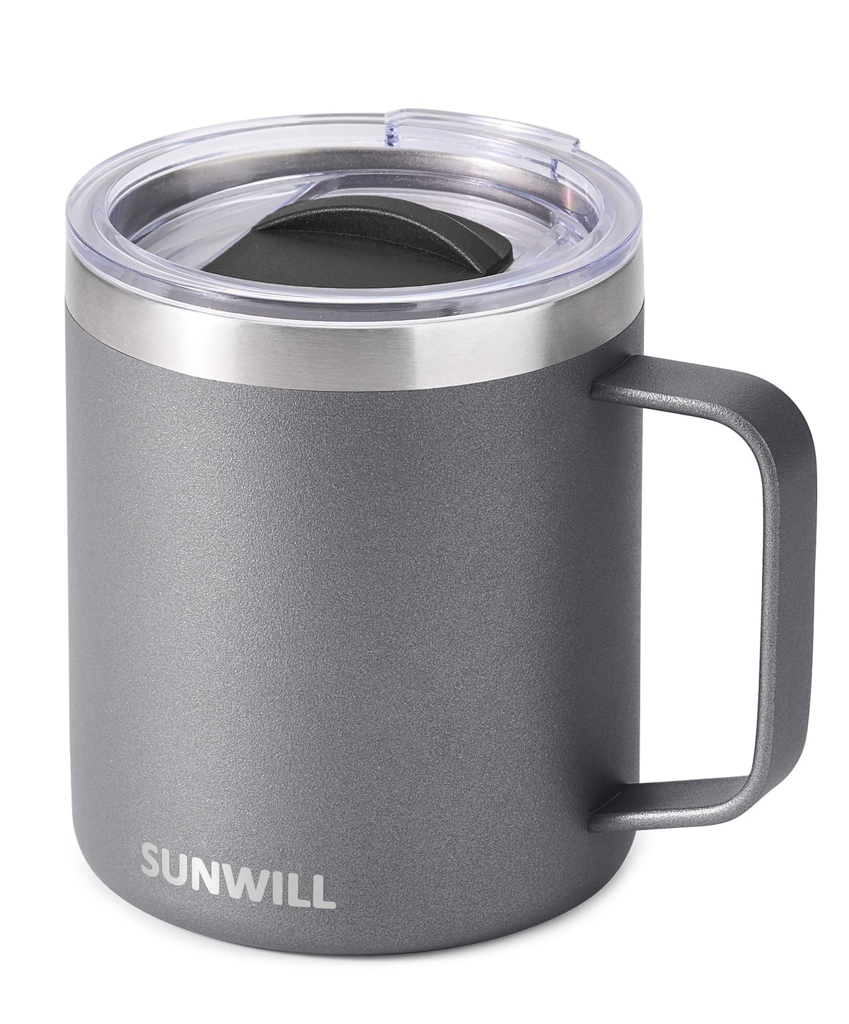 SUNWILL Insulated Coffee Mug, Stainless Steel 14 oz, Splash-Proof Lid
