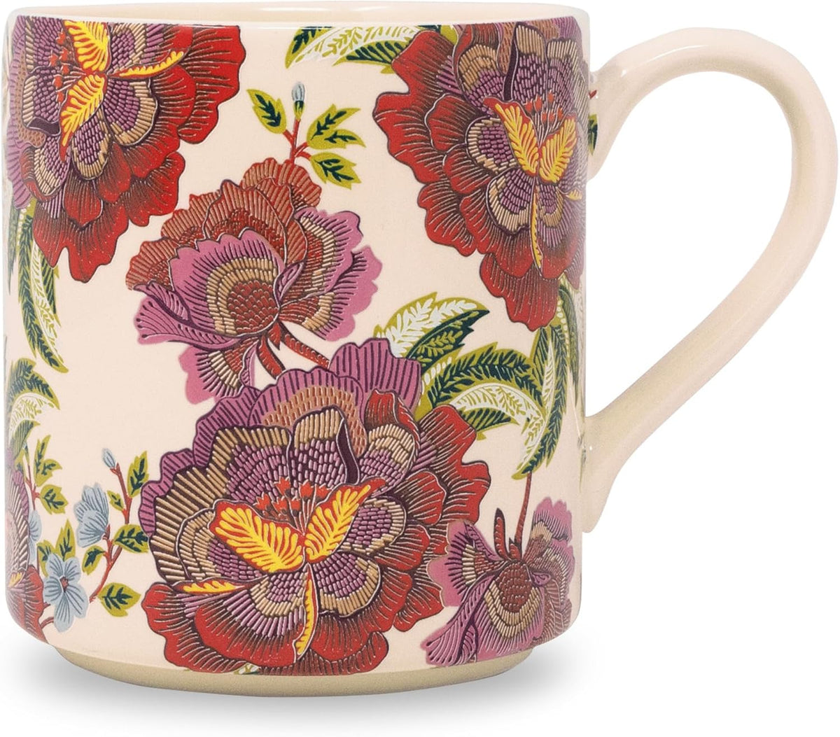 Vera Bradley Ceramic Mug, 14 oz, Ink and Petal