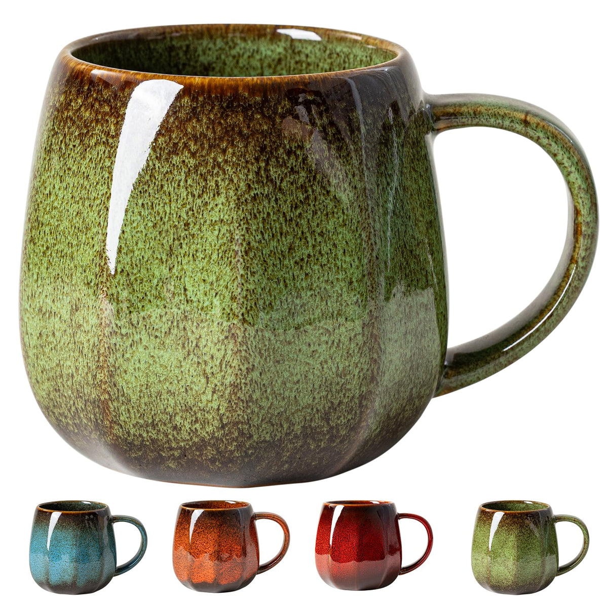Forest Tide Ceramic Mug, 18oz Reactive Glaze Coffee Mug, Self Care Gift