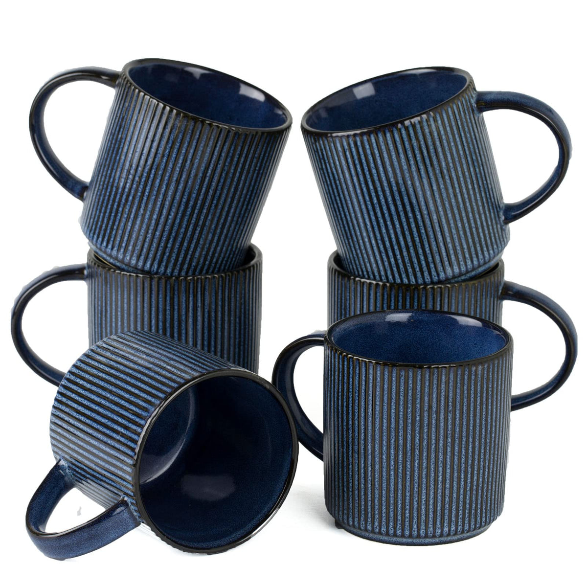 famiware Coffee Mug Set of 4, Star 12 oz Ceramic Mugs Cups Set with Handle