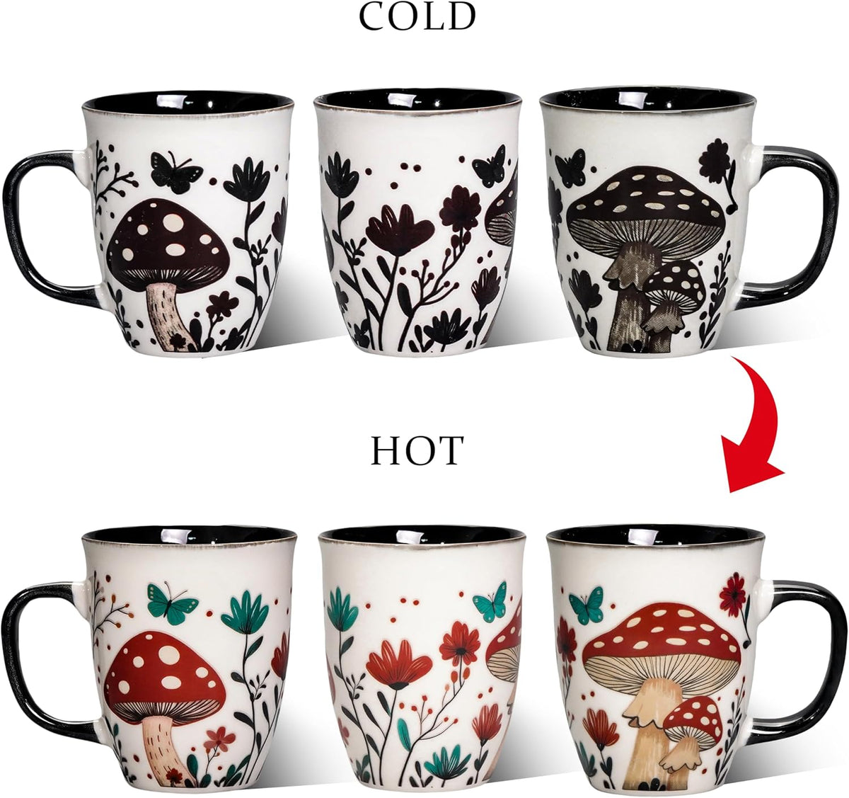 Mushroom Color Changing Coffee Mug, 16oz