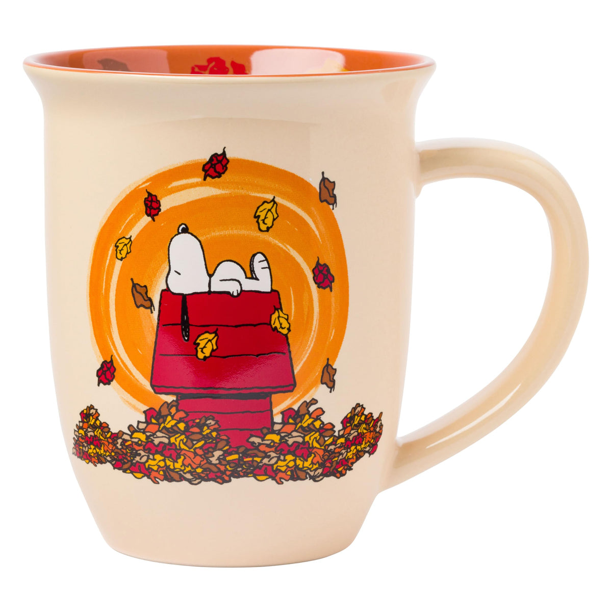 Silver Buffalo Peanuts Snoopy Fall Leaf, Wide Rim Ceramic Mug, 16oz