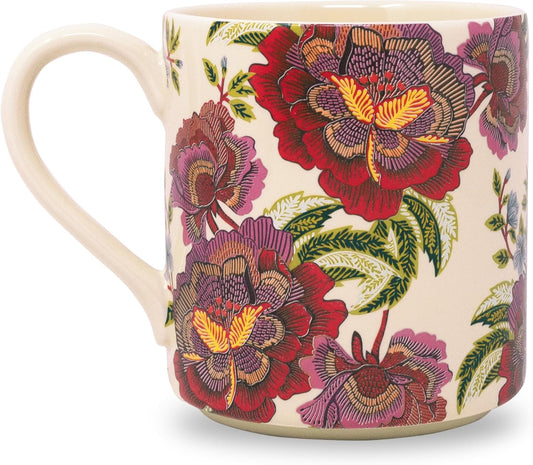 Vera Bradley Ceramic Mug, 14 oz, Ink and Petal