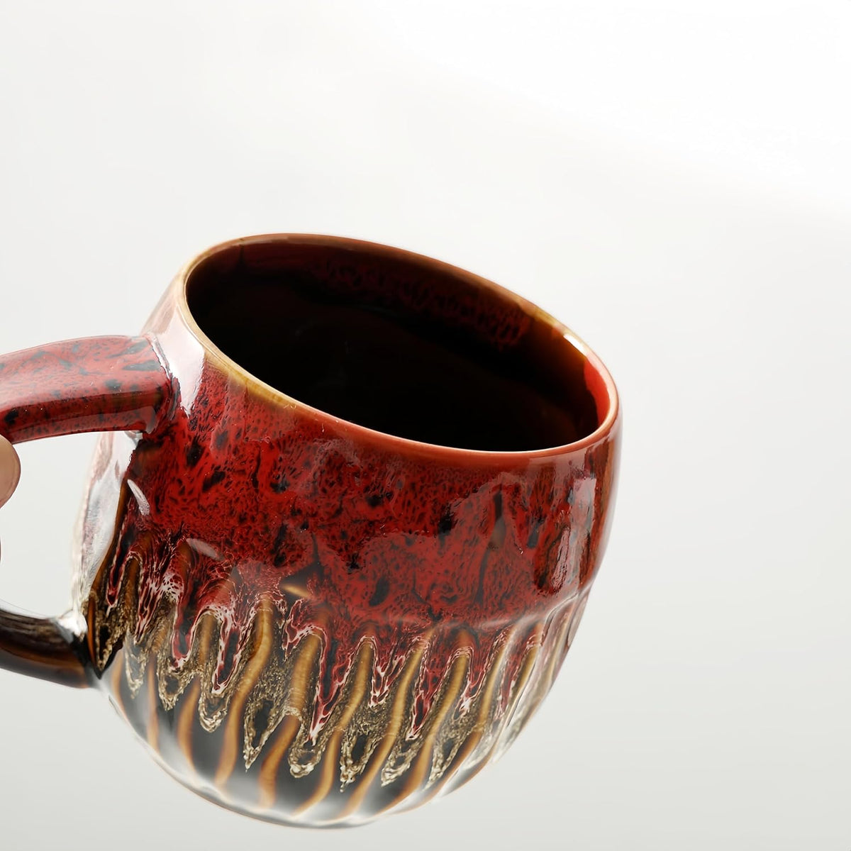Large Ceramic Coffee Mug - 20oz Big Tea Cup, Red