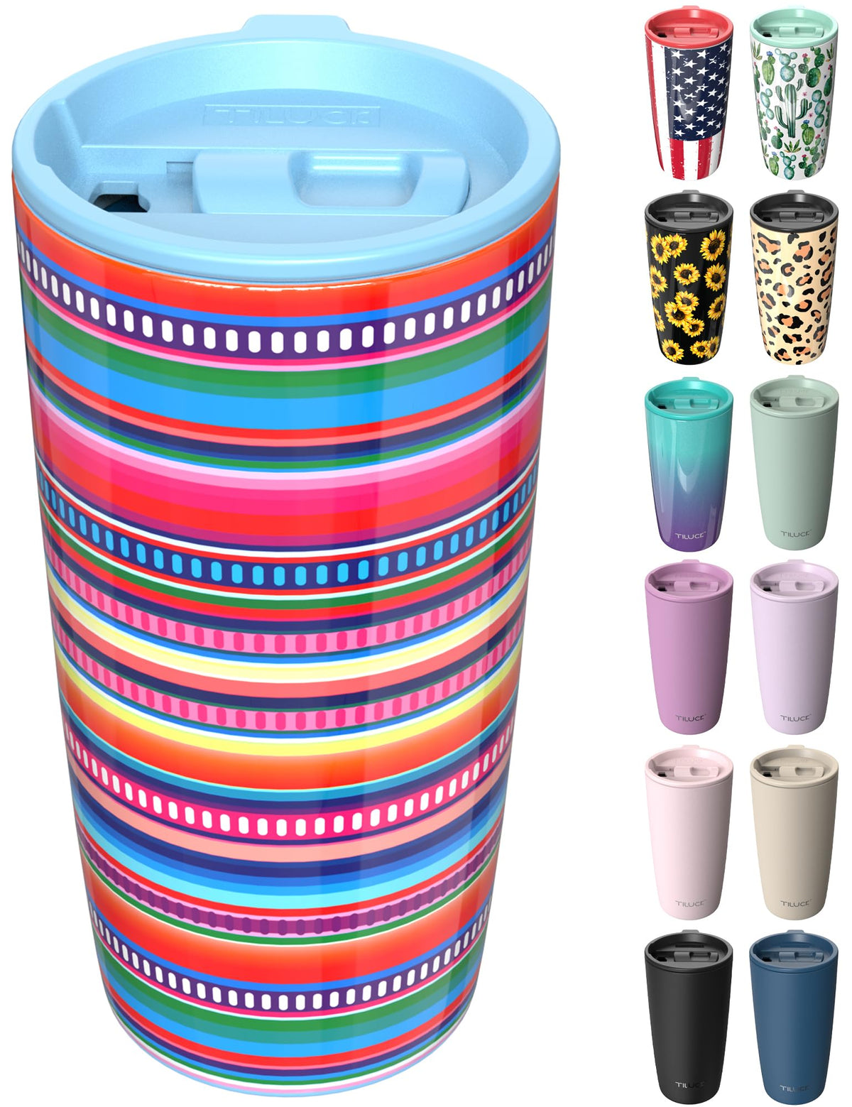 TILUCK 12 oz Insulated Coffee Mug with Lid and Handle