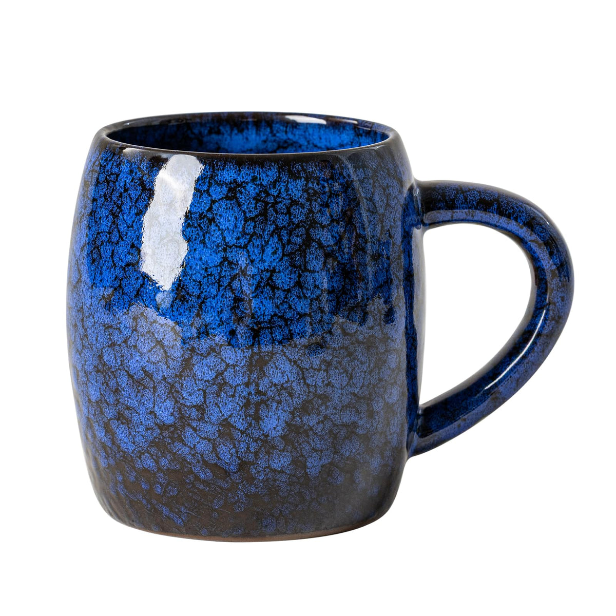 Deep Cobalt Ceramic Mug, 14oz Reactive Glaze Coffee Mug, Office Gift