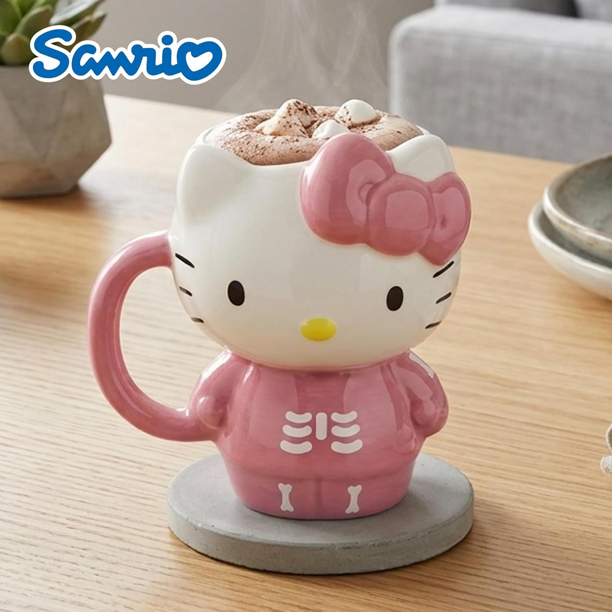 Silver Buffalo Sanrio Hello Kitty Spooky Skeleton, 3D Sculpted Mug, 20oz