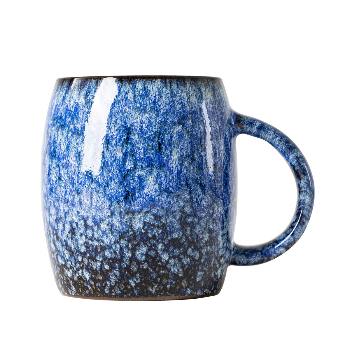 Deep Cobalt Ceramic Mug, 14oz Reactive Glaze Coffee Mug, Office Gift