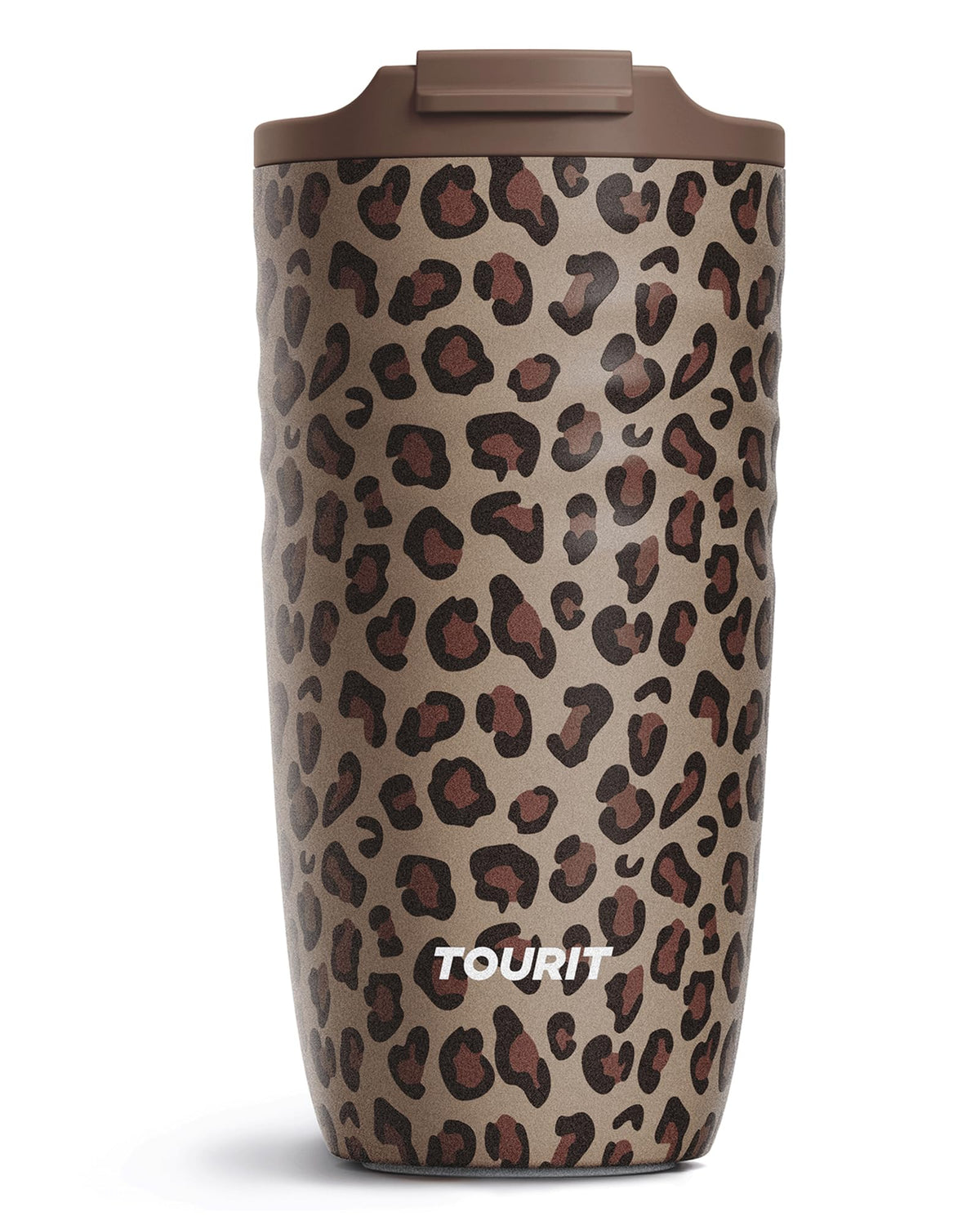 TOURIT 12 oz Travel Coffee Mug, Vacuum Insulated Stainless Steel Tumbler with Ripple-Wave Anti-Slip Grip, Built-in Silicone Bottom for Quiet & Stable, Leak-Proof Lid, Fits Car Cup Holder, Pink