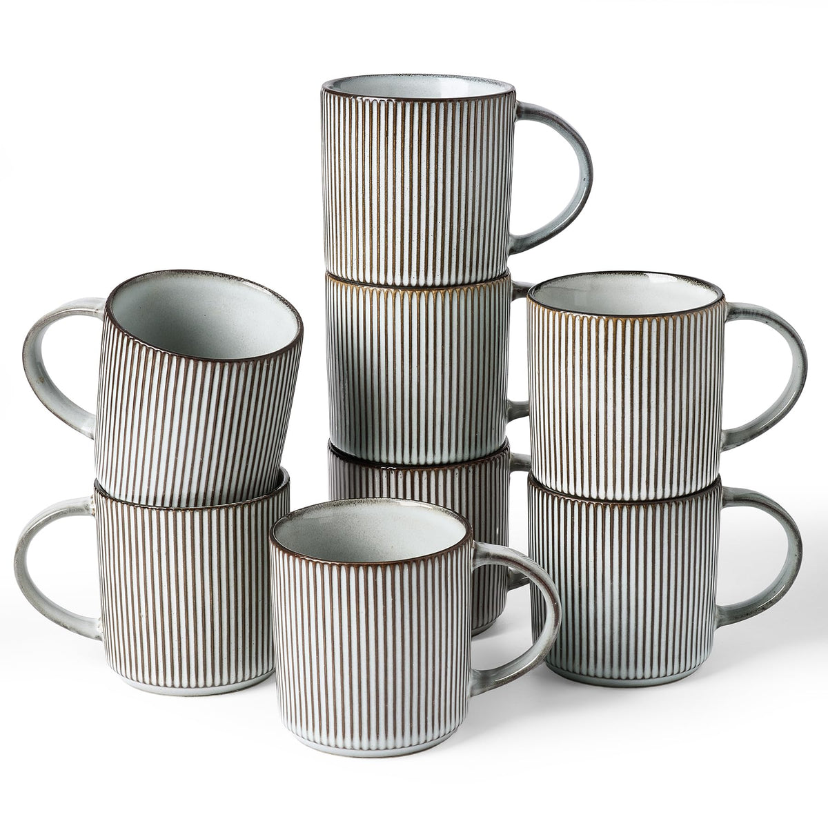 famiware Coffee Mug Set of 4, Star 12 oz Ceramic Mugs Cups Set with Handle