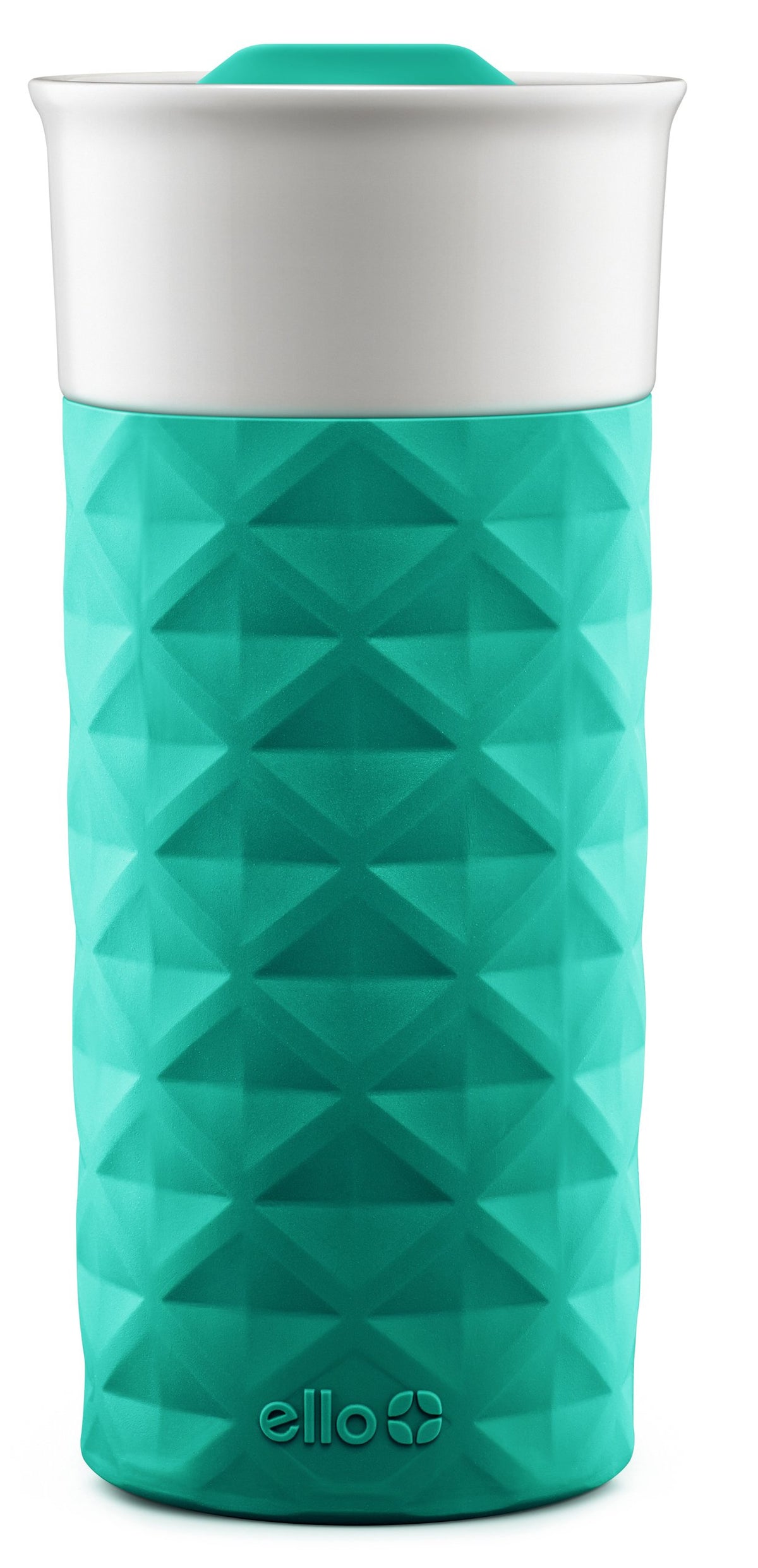 Ello Ogden Ceramic Travel Mug with Splash-Resistant Slider Lid and Protective Silicone Boot, Perfect for Coffee or Tea, BPA Free, Dishwasher Safe, Gray, 16 oz, 758-0438-040