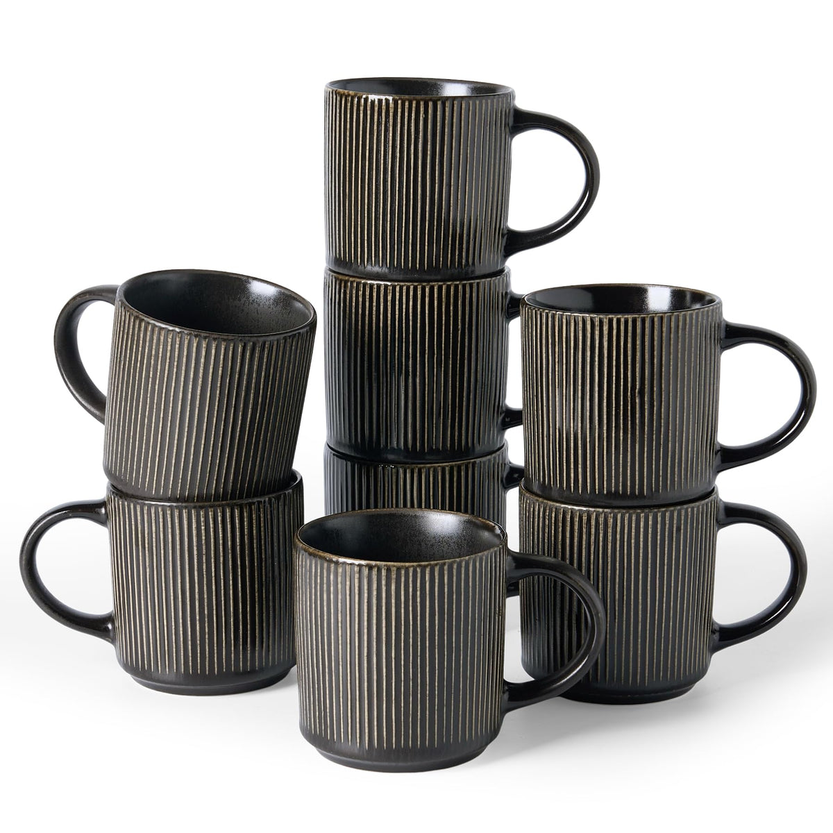 famiware Coffee Mug Set of 4, Star 12 oz Ceramic Mugs Cups Set with Handle