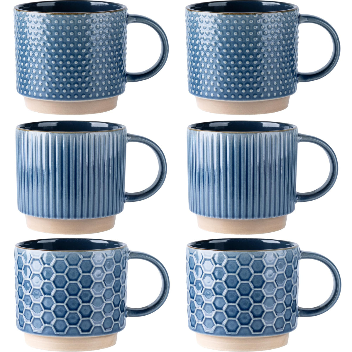 GBhome 15 OZ Stackable Coffee Mugs Set of 4, Ceramic Coffee Cups Set