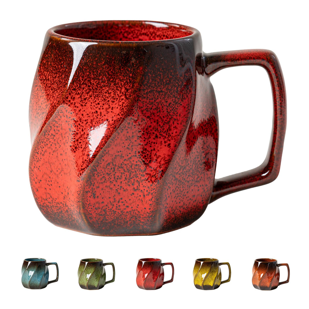 Forest Tide Ceramic Mug, 18oz Reactive Glaze Coffee Mug, Self Care Gift