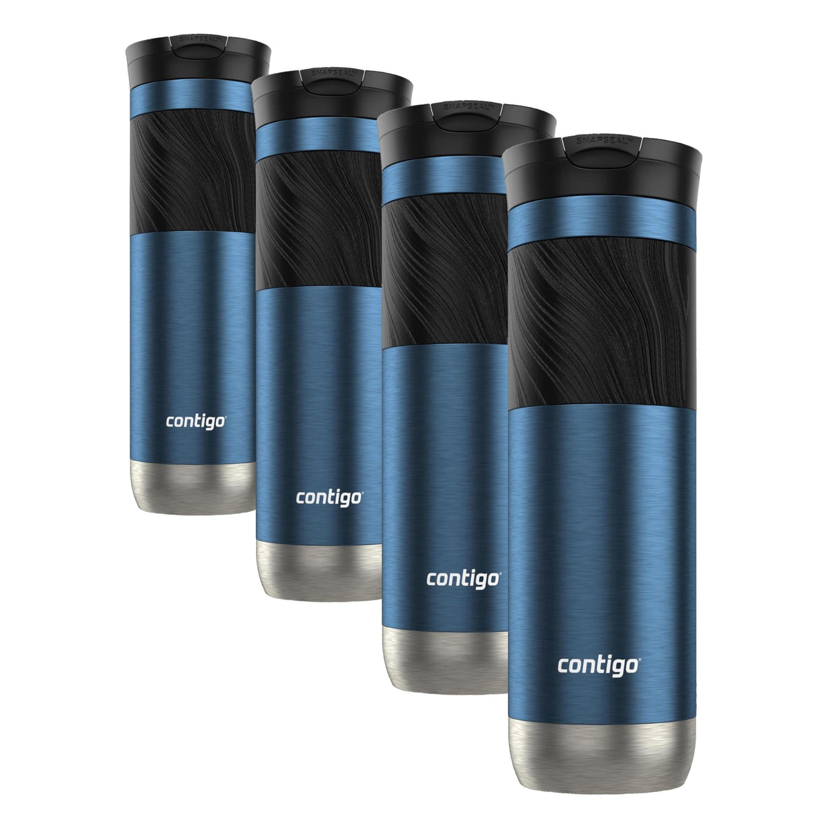 Contigo Byron Vacuum-Insulated Stainless Steel Travel Mug with Leak-Proof Lid Reusable Coffee Mug or Water Bottle BPA-Free 16oz Licorice Keeps Beverages Hot for 6 Hours or Cold for 12 Hours