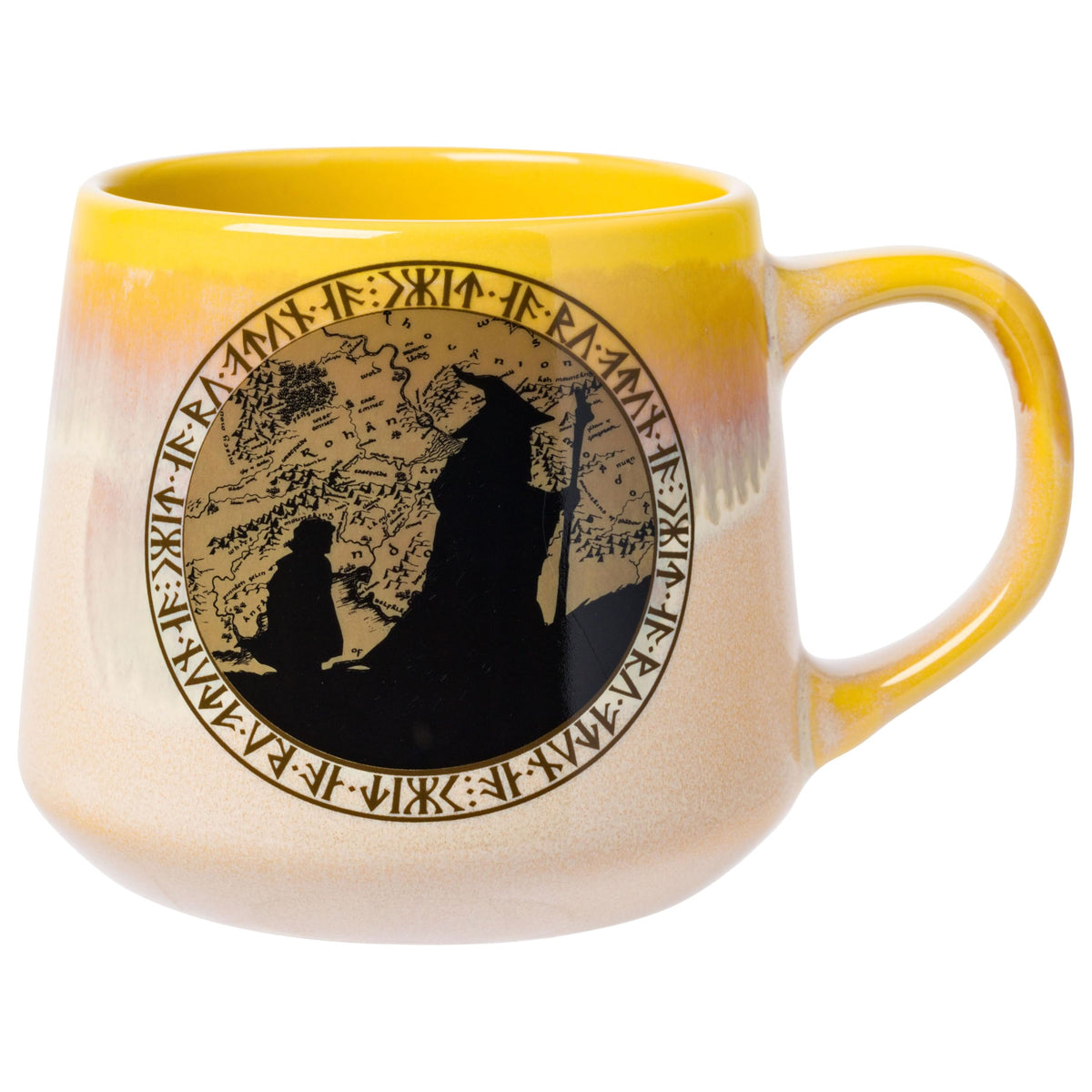 Silver Buffalo Lord of the Rings Elven, Reactive Glaze Pottery Mug, 14oz