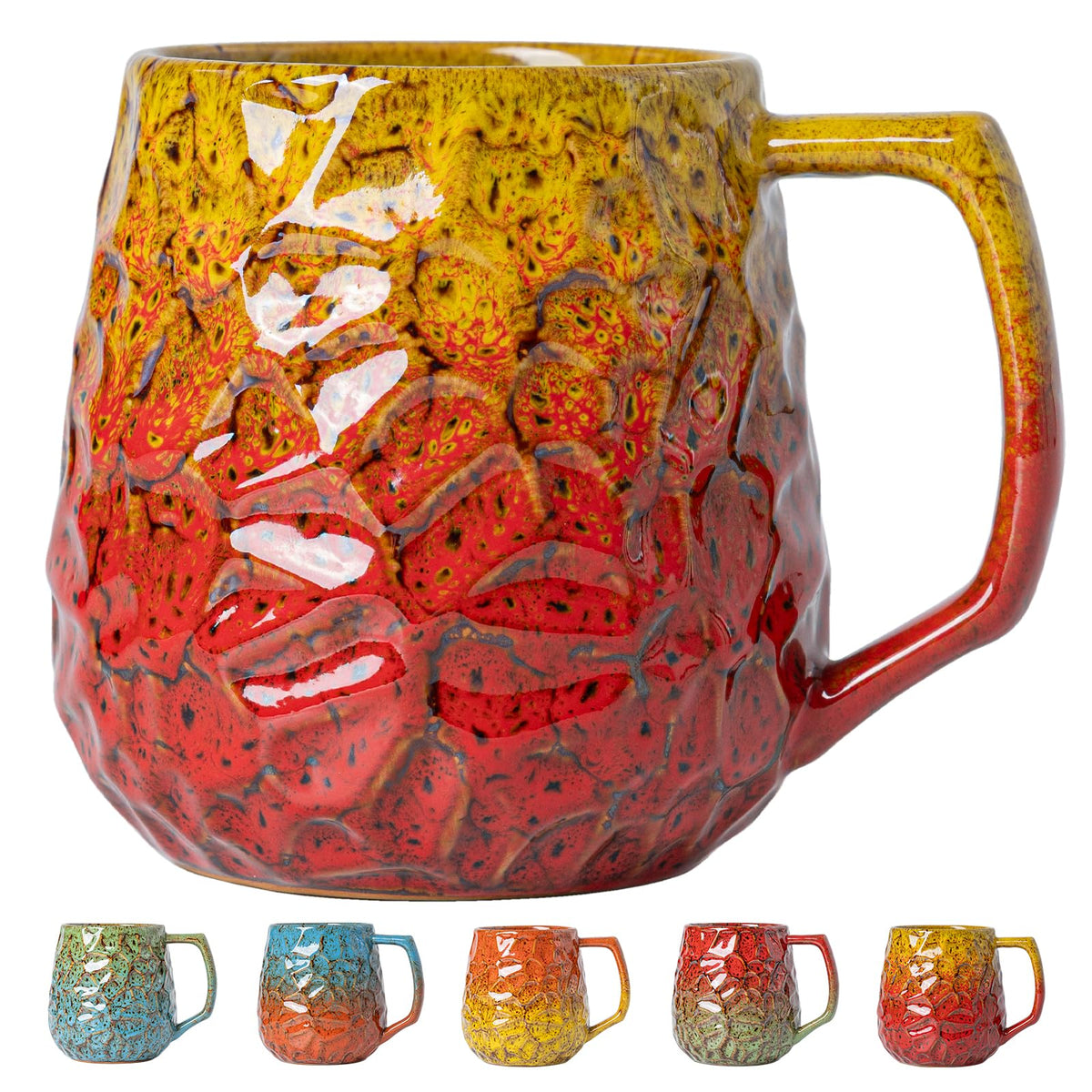 Forest Tide Ceramic Mug, 18oz Reactive Glaze Coffee Mug, Self Care Gift