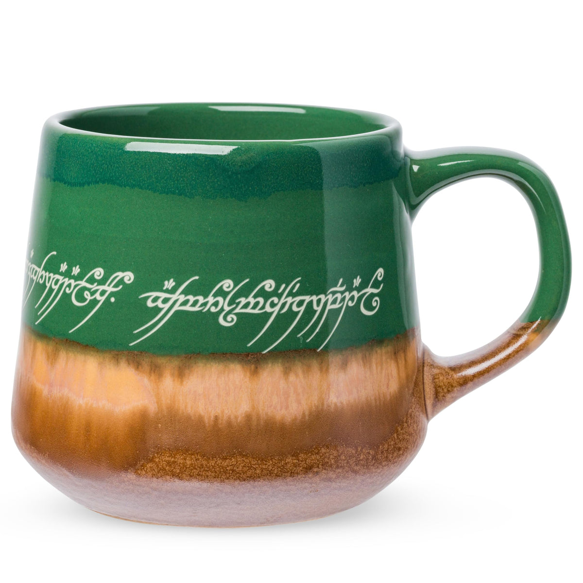 Silver Buffalo Lord of the Rings Elven, Reactive Glaze Pottery Mug, 14oz