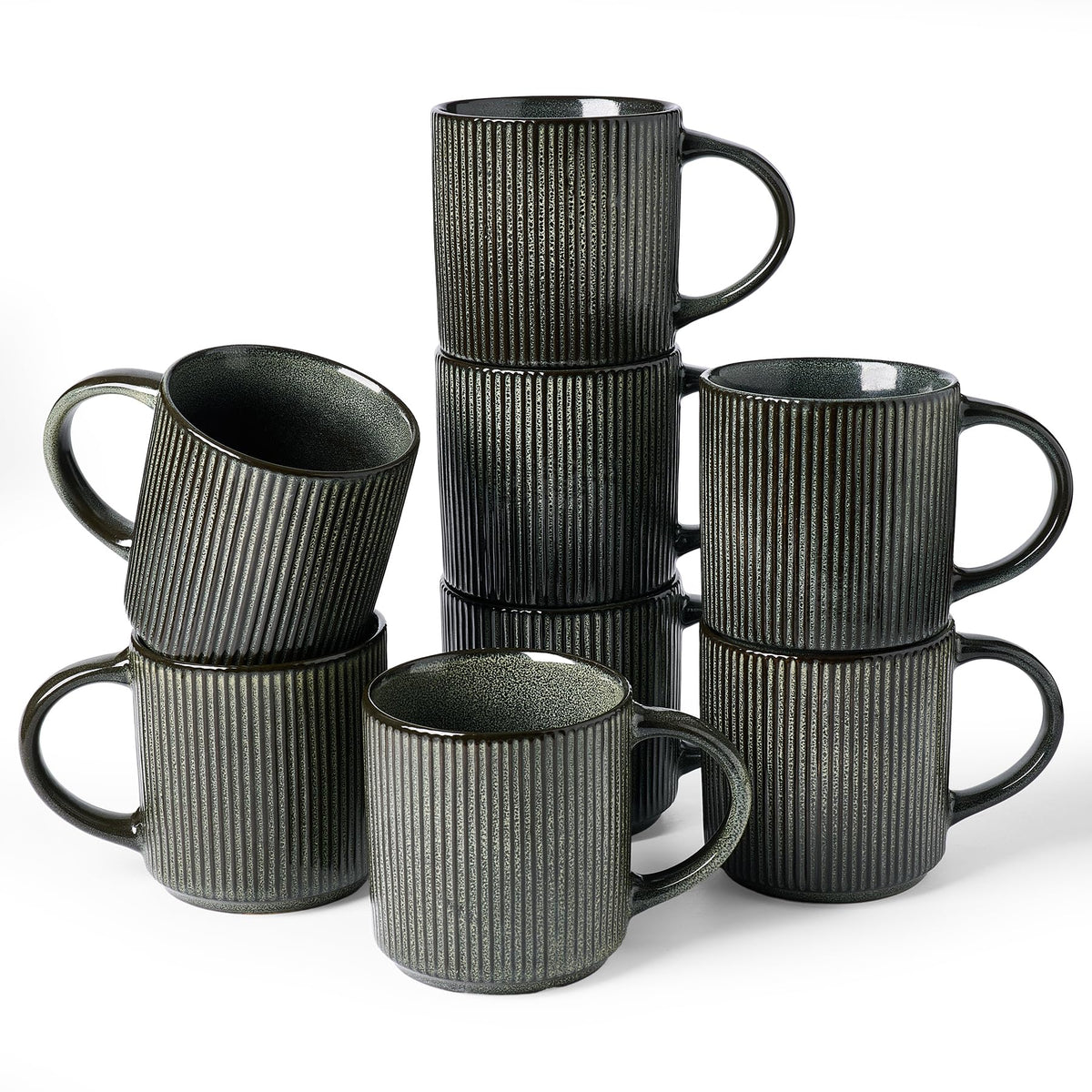 famiware Coffee Mug Set of 4, Star 12 oz Ceramic Mugs Cups Set with Handle