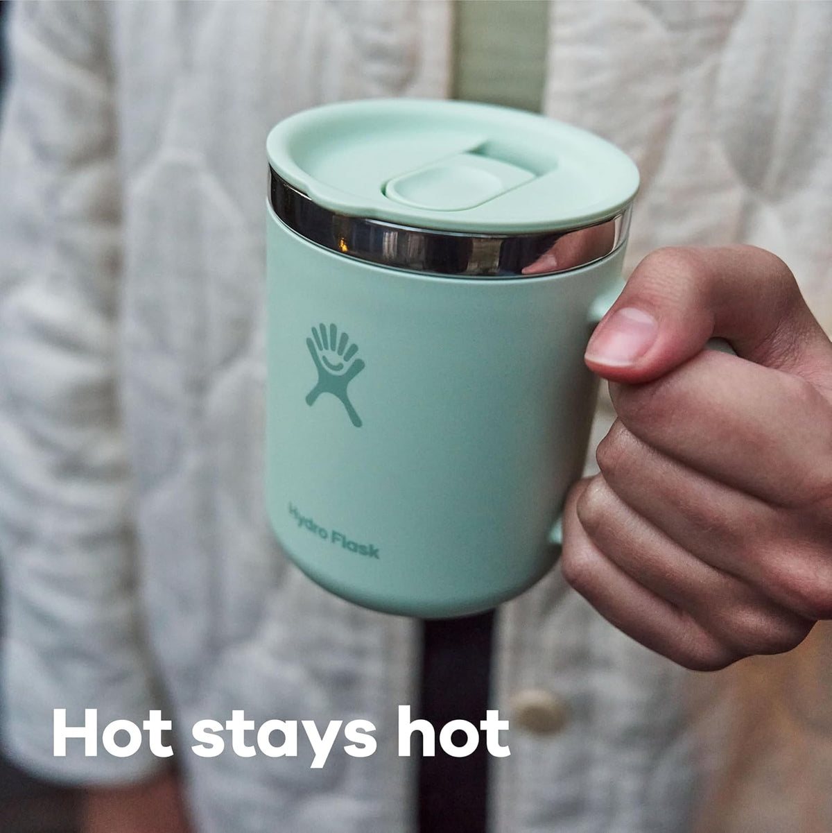 Hydro Flask Coffee Mug – Insulated Stainless Steel, Non Spill, Leak Resistant Travel Mug 12 Oz Agave Green