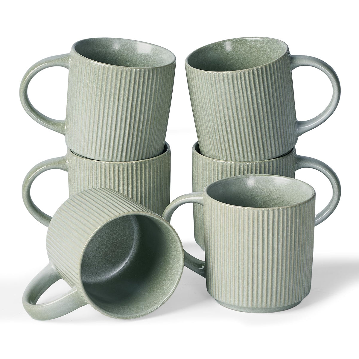 famiware Coffee Mug Set of 4, Star 12 oz Ceramic Mugs Cups Set with Handle
