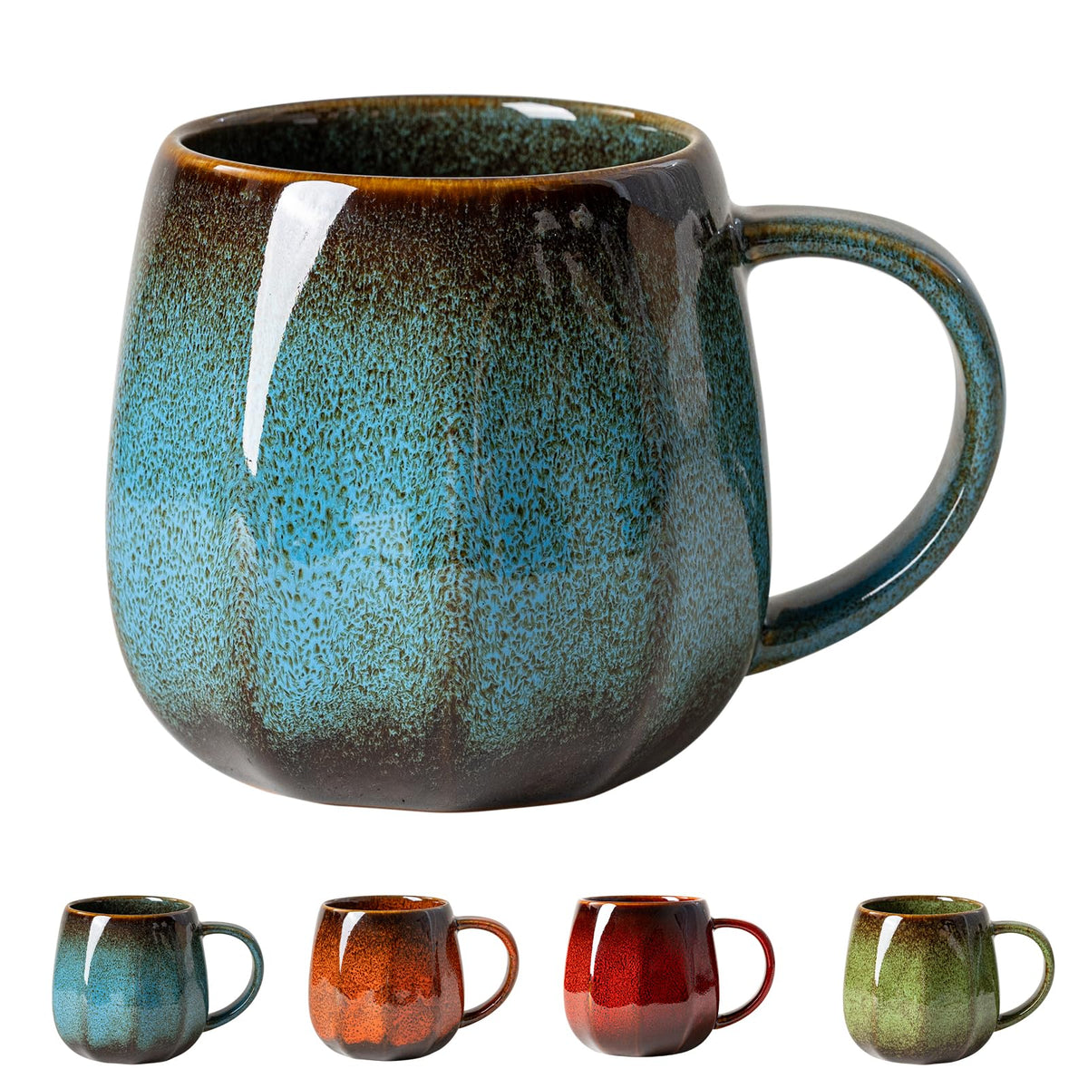 Forest Tide Ceramic Mug, 18oz Reactive Glaze Coffee Mug, Self Care Gift