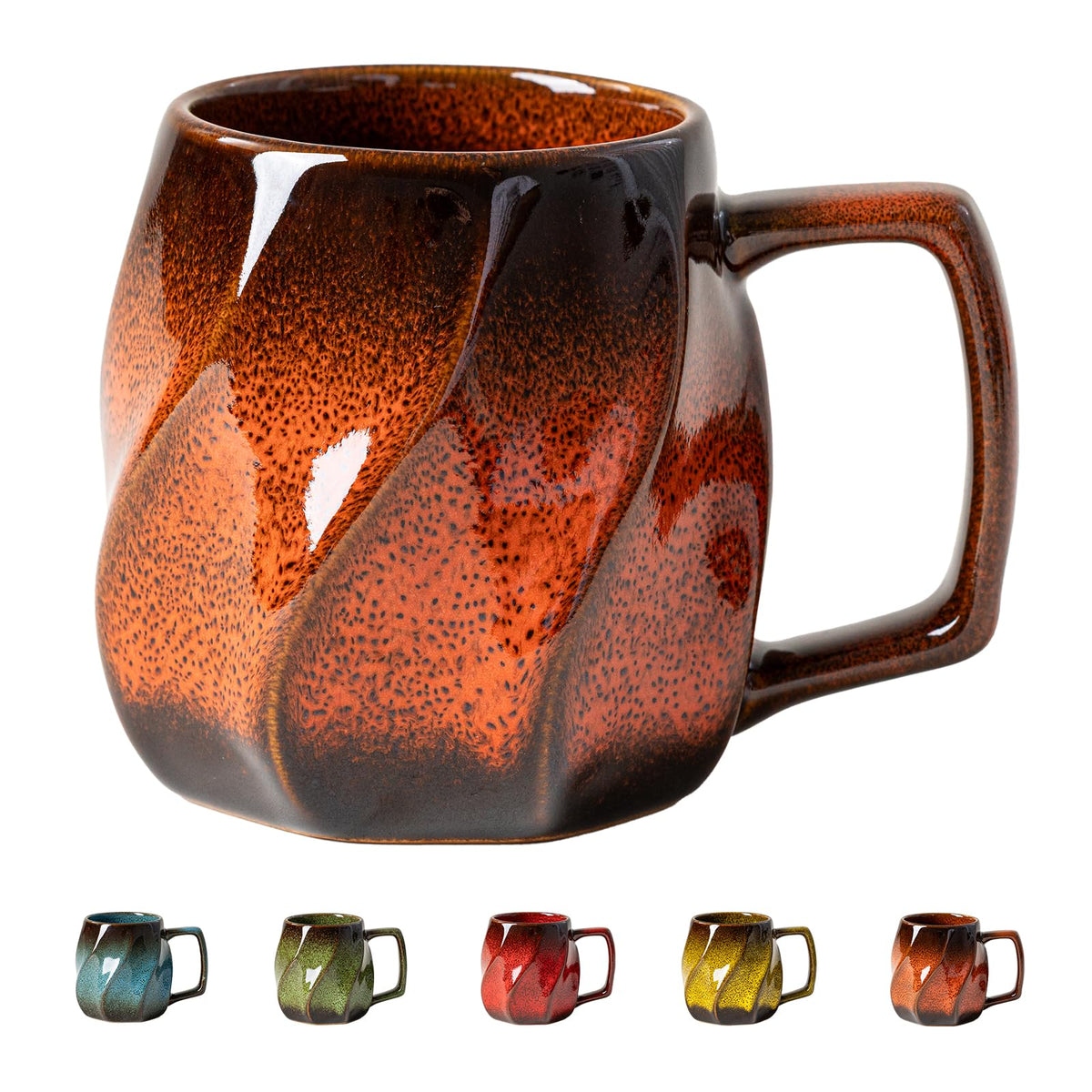 Forest Tide Ceramic Mug, 18oz Reactive Glaze Coffee Mug, Self Care Gift