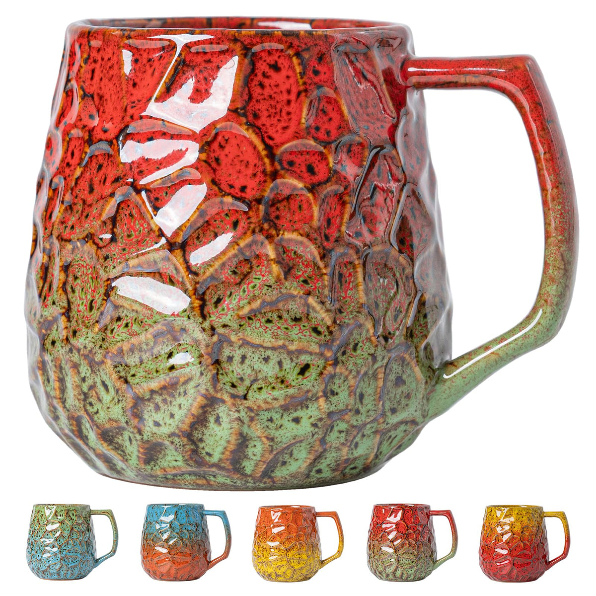Forest Tide Ceramic Mug, 18oz Reactive Glaze Coffee Mug, Self Care Gift