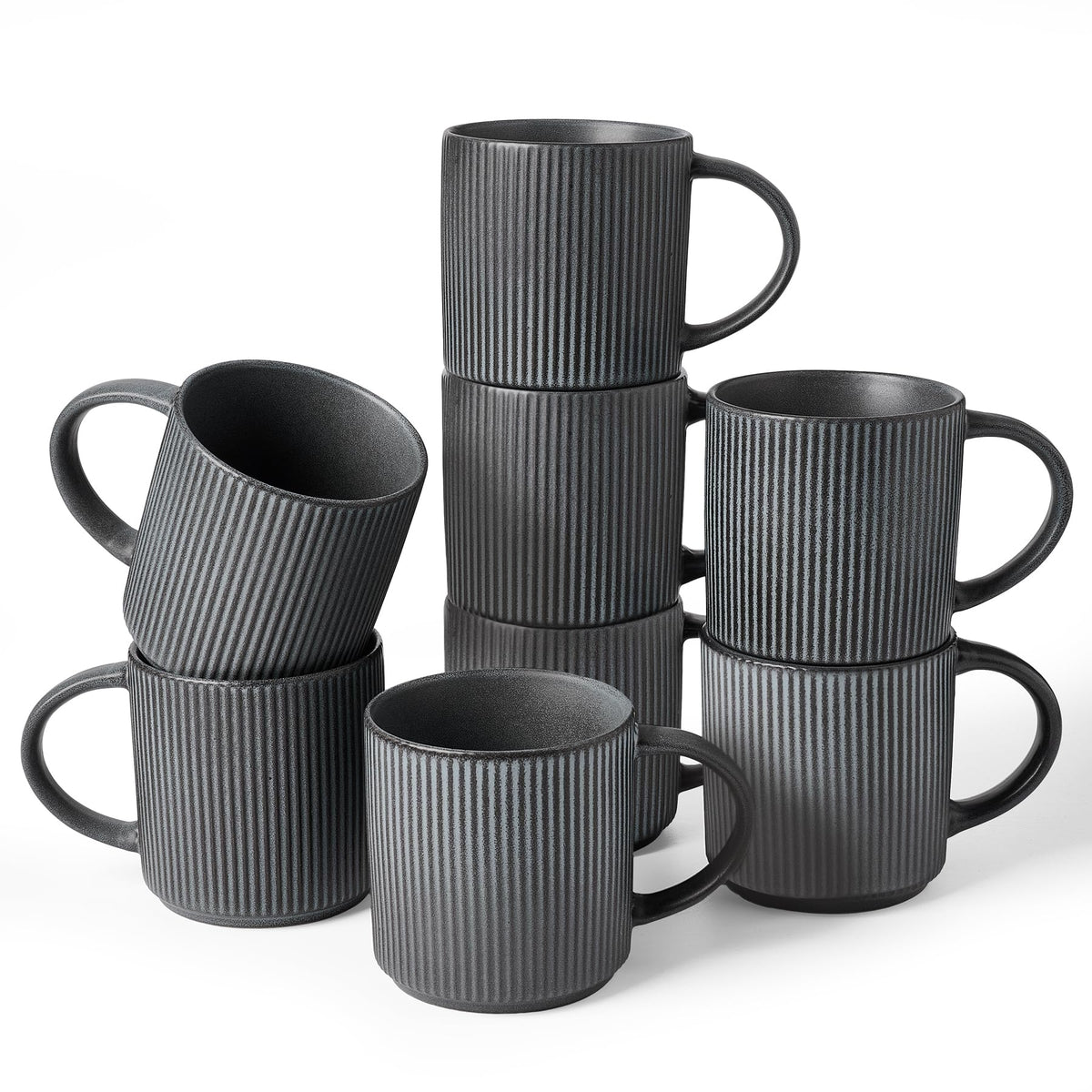 famiware Coffee Mug Set of 4, Star 12 oz Ceramic Mugs Cups Set with Handle