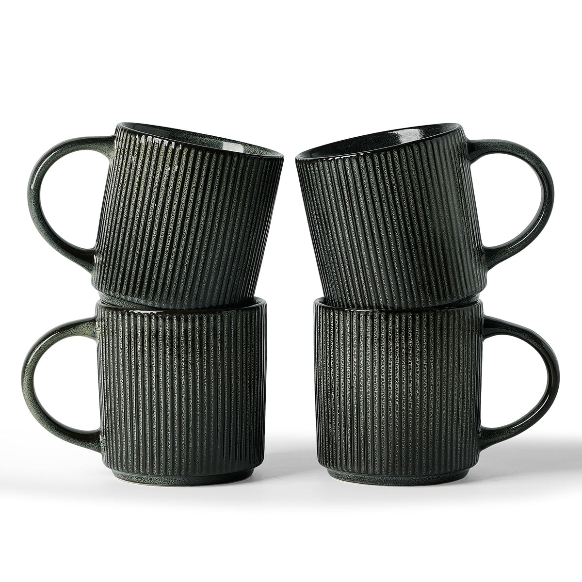 famiware Coffee Mug Set of 4, Star 12 oz Ceramic Mugs Cups Set with Handle