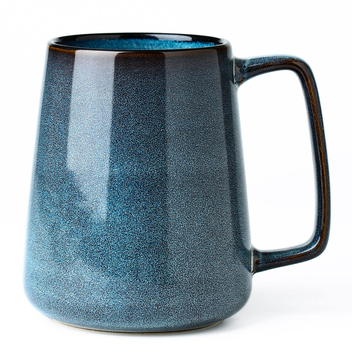 24 oz Large Ceramic Coffee mugs, Extra Large Cup, Big Handle (24 oz blue)