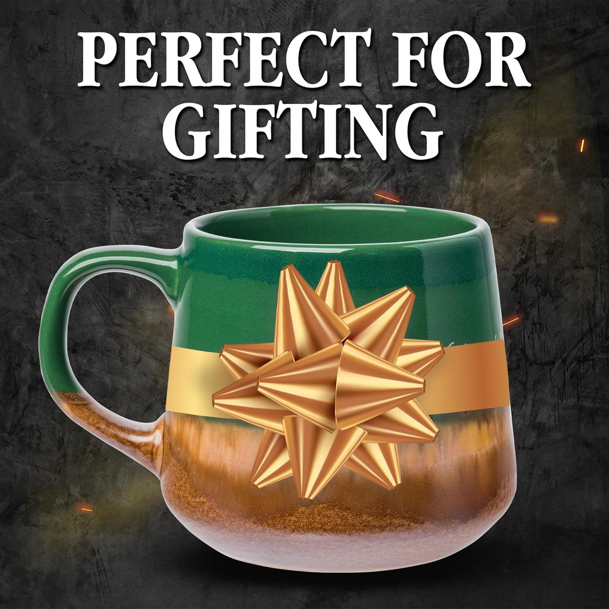 Silver Buffalo Lord of the Rings Elven, Reactive Glaze Pottery Mug, 14oz