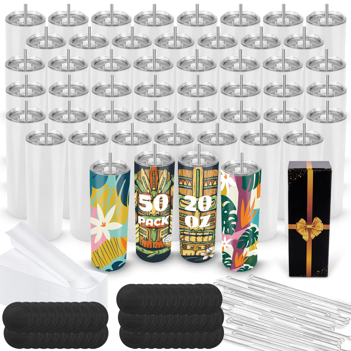 Joyclub Sublimation Blanks 20 oz Tumblers Bulk 10 Pack Skinny Straight