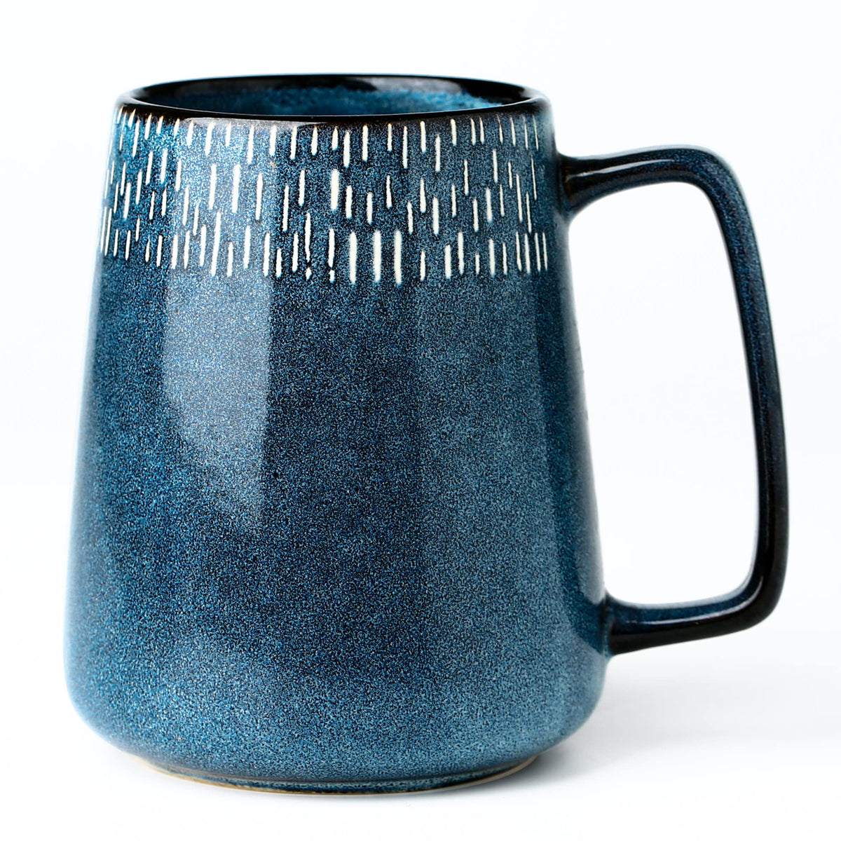 24 oz Large Ceramic Coffee mugs, Extra Large Cup, Big Handle (24 oz blue)